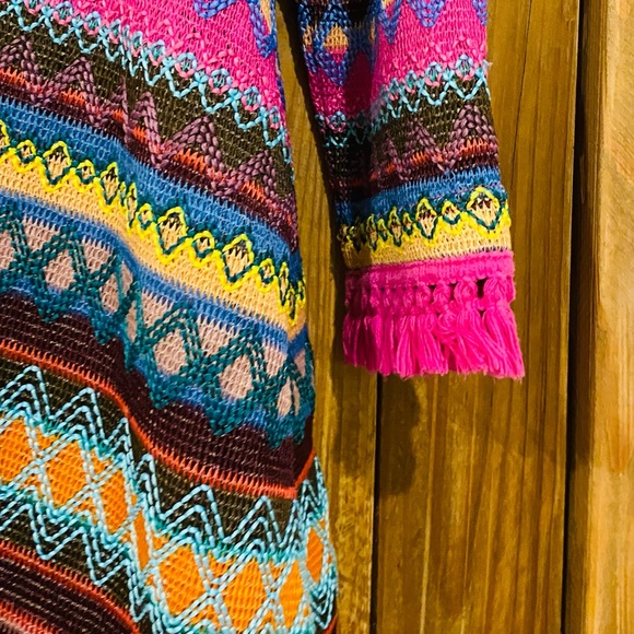 Ruby Yaya Bright Fringed Boho Cardigan Small/Medium - Picture 5 of 13
